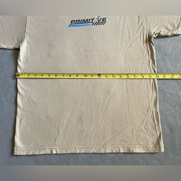 Primitive Skateboarding Racing T-Shirt Men’s Medium Tan Short Sleeve Cotton Tee - Picture 5 of 7
